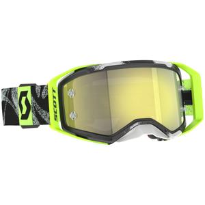 Motorcrossbril SCOTT Prospect 2.0 zwart-fluogeel met gele spiegelende lens