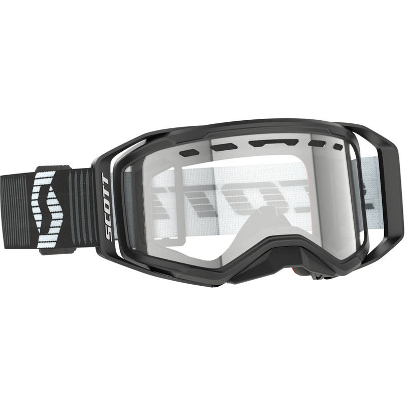 Motorcrossbril SCOTT Prospect 2.0 Enduro zwart-wit met helder plexi