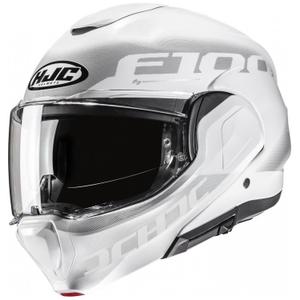 Opklapbare motorhelm HJC F100 Hetal MC10 wit-grijs