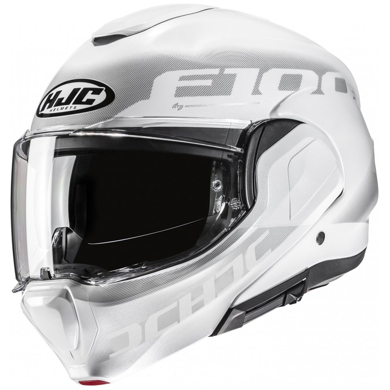 Opklapbare motorhelm HJC F100 Hetal MC10 wit-grijs