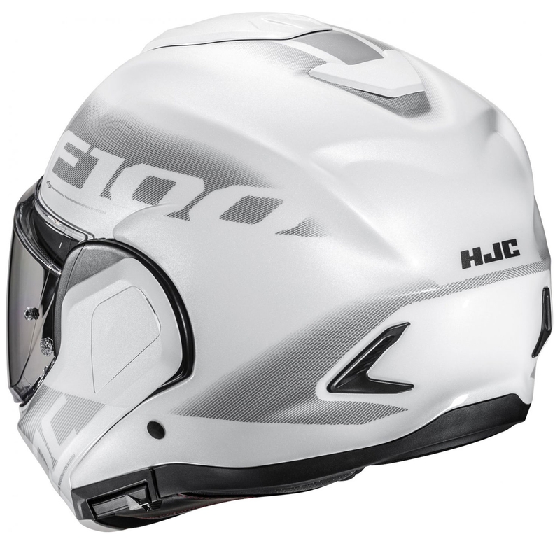 Opklapbare motorhelm HJC F100 Hetal MC10 wit-grijs