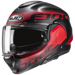 HJC F100 Hetal MC1SF zwart-rode opklapbare motorhelm