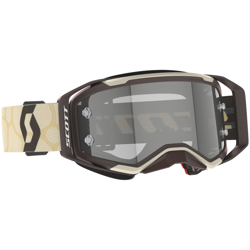 Motorcrossbril SCOTT Prospect 2.0 LS beige-bruin met grijs lichtgevoelig plexi