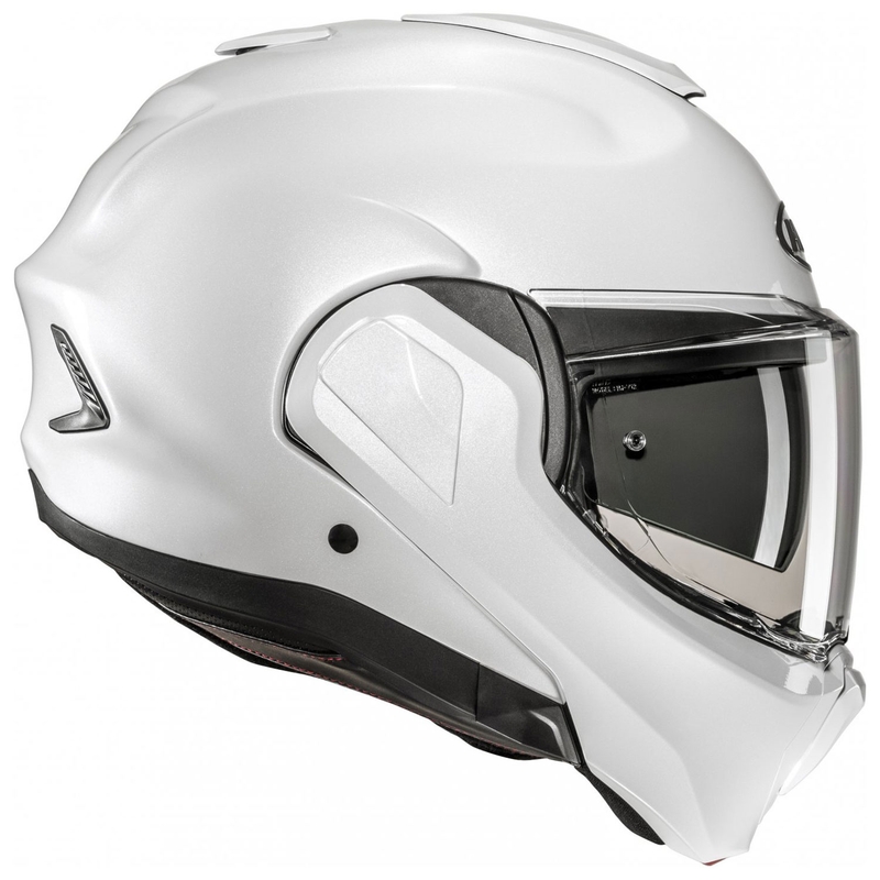 HJC F100 Solid parelmoer witte flip-up motorhelm