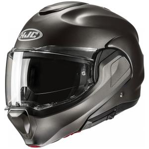 HJC F100 Solid Semi Zwart-Titanium Opvouwbare Motorhelm