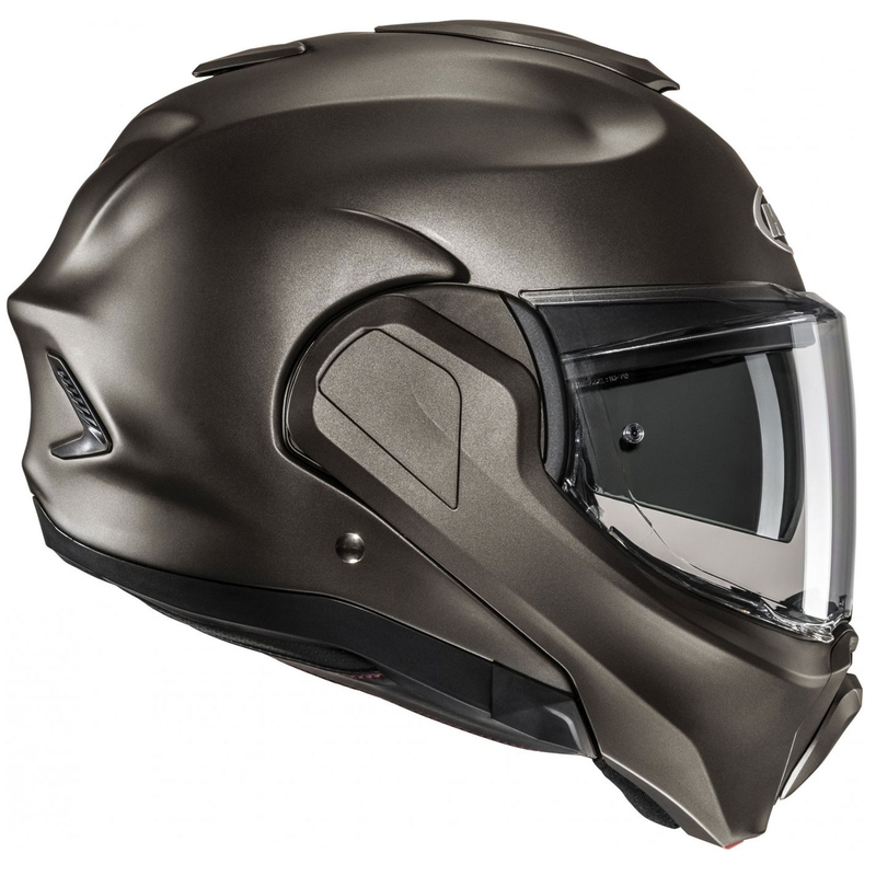 HJC F100 Solid Semi Zwart-Titanium Opvouwbare Motorhelm