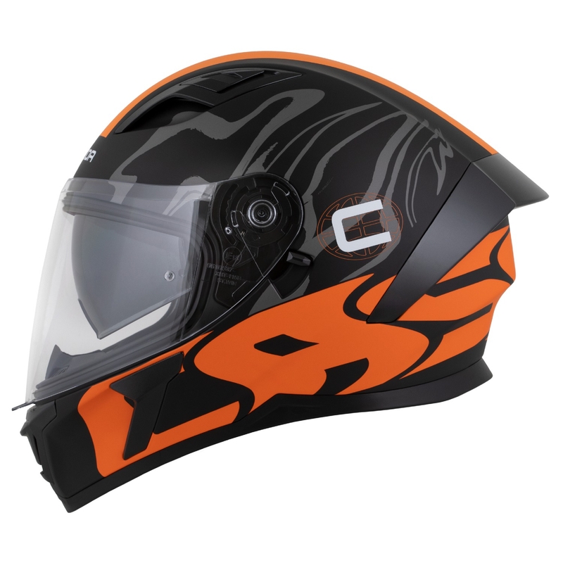 Integraalhelm Cassida Orbit Multivers mat zwart-oranje-grijs-wit