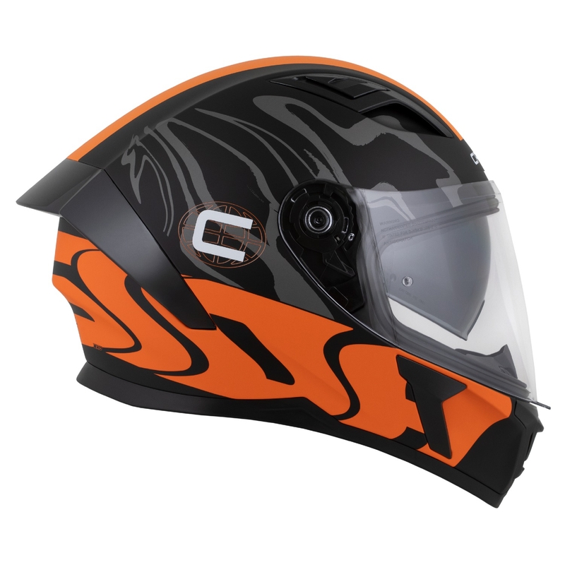 Integraalhelm Cassida Orbit Multivers mat zwart-oranje-grijs-wit