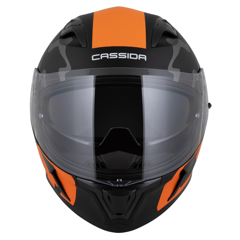 Integraalhelm Cassida Orbit Multivers mat zwart-oranje-grijs-wit