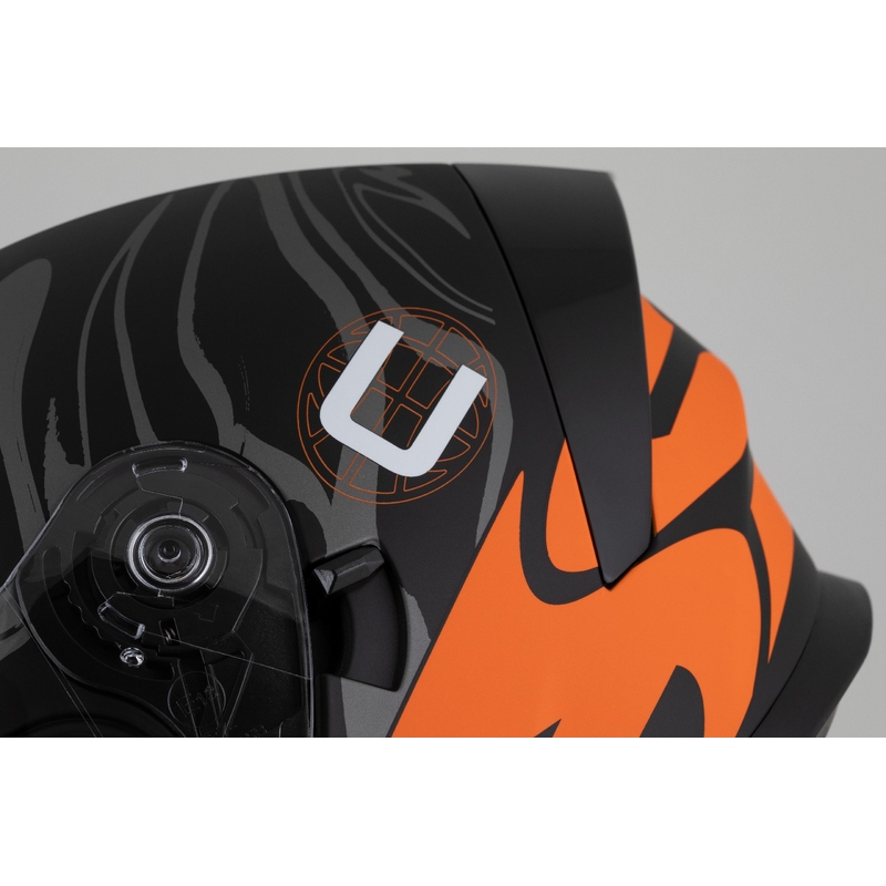Integraalhelm Cassida Orbit Multivers mat zwart-oranje-grijs-wit