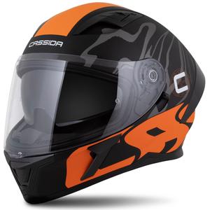 Integraalhelm Cassida Orbit Multivers mat zwart-oranje-grijs-wit