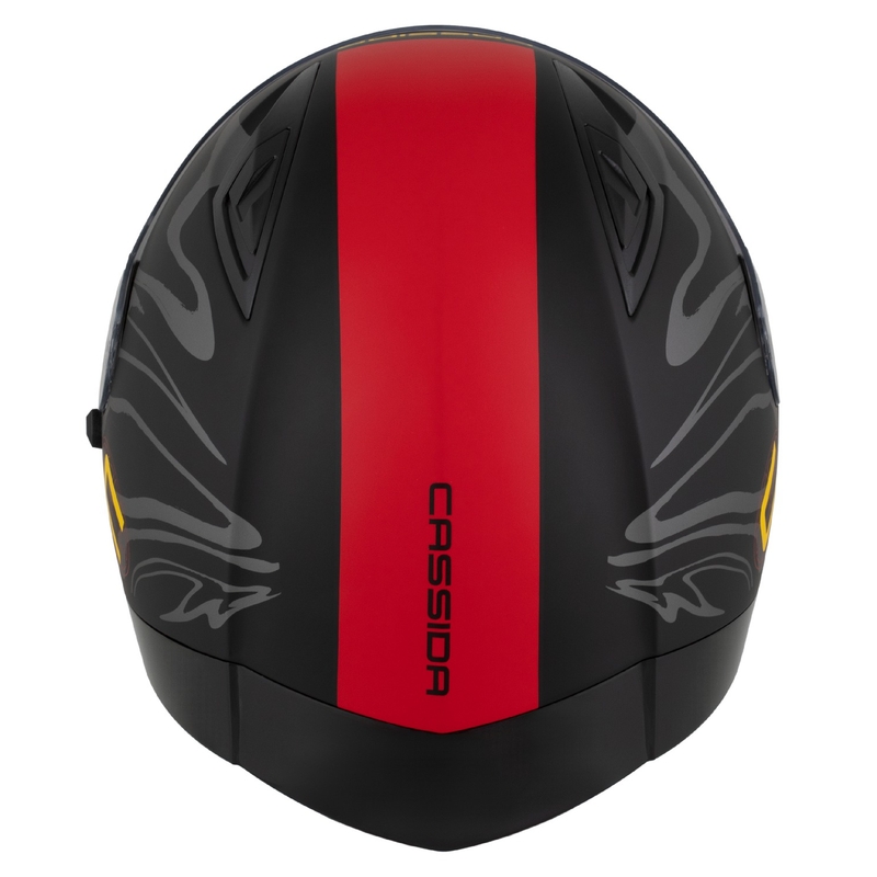 Integraalhelm Cassida Orbit Multivers mat zwart-rood-grijs-geel
