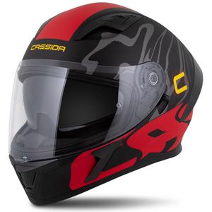 Integraalhelm Cassida Orbit Multivers mat zwart-rood-grijs-geel