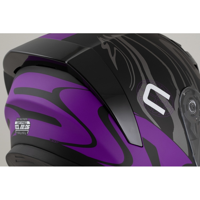 Integraalhelm Cassida Orbit Multivers mat zwart-paars-grijs-wit