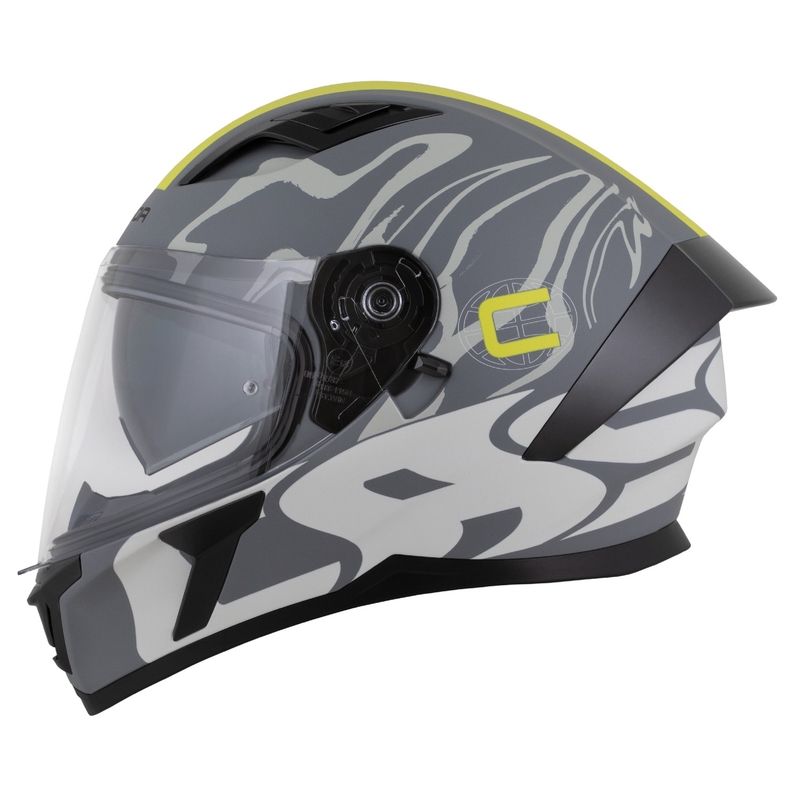 Integraalhelm Cassida Orbit Multivers mat grijs-fluogeel-zwart
