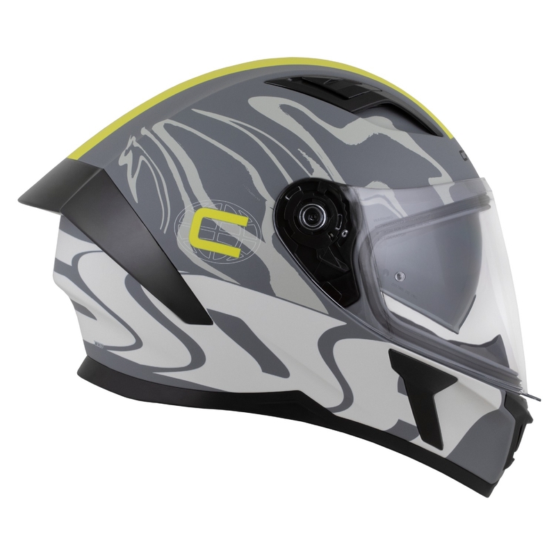 Integraalhelm Cassida Orbit Multivers mat grijs-fluogeel-zwart