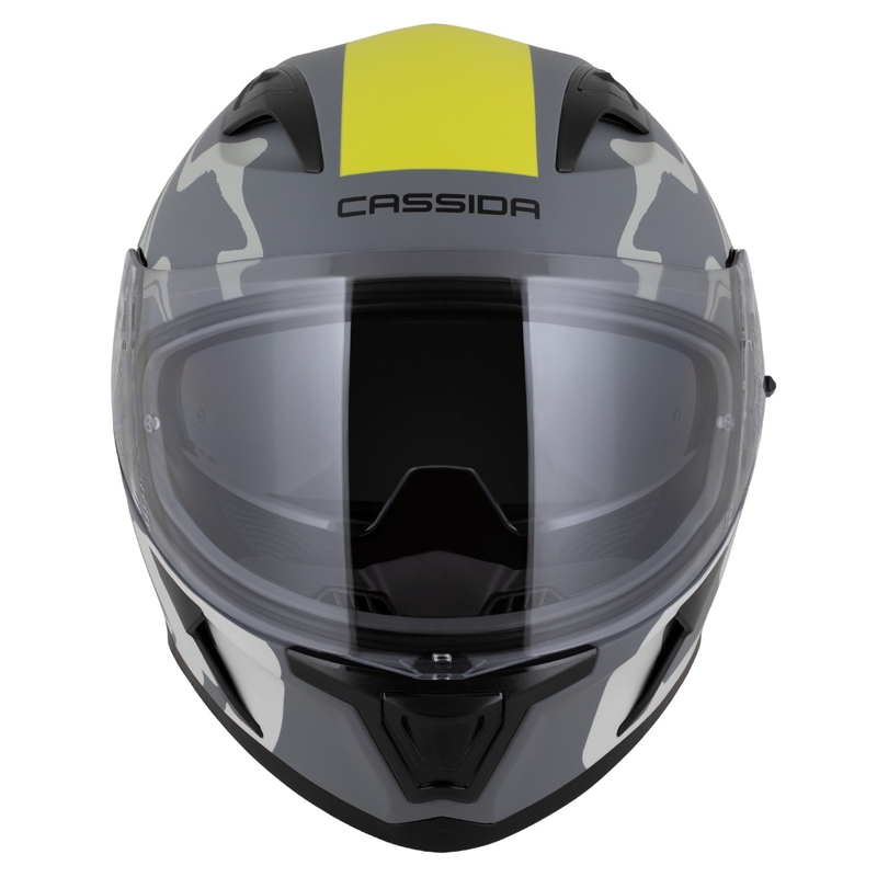 Integraalhelm Cassida Orbit Multivers mat grijs-fluogeel-zwart