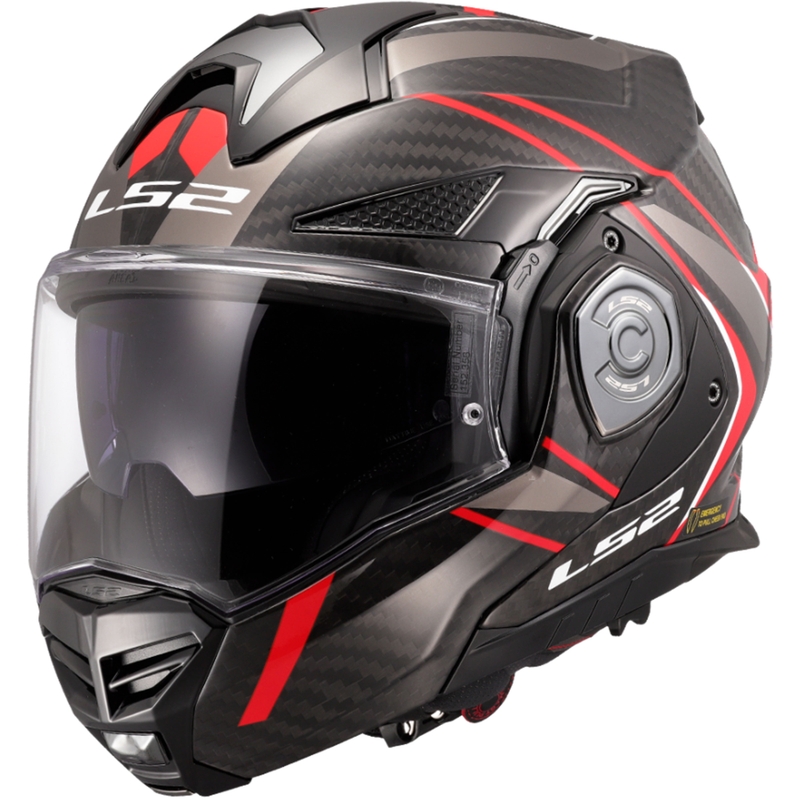 Opklapbare motorhelm LS2 FF901 Advant XC Future II zwart-rood