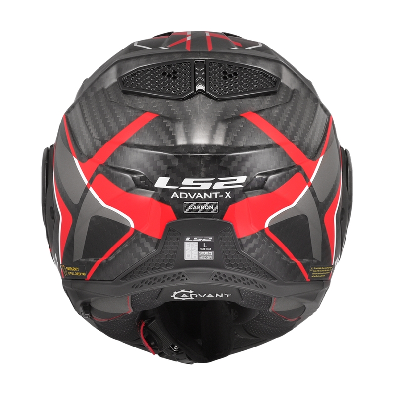 Opklapbare motorhelm LS2 FF901 Advant XC Future II zwart-rood