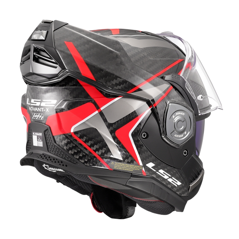 Opklapbare motorhelm LS2 FF901 Advant XC Future II zwart-rood