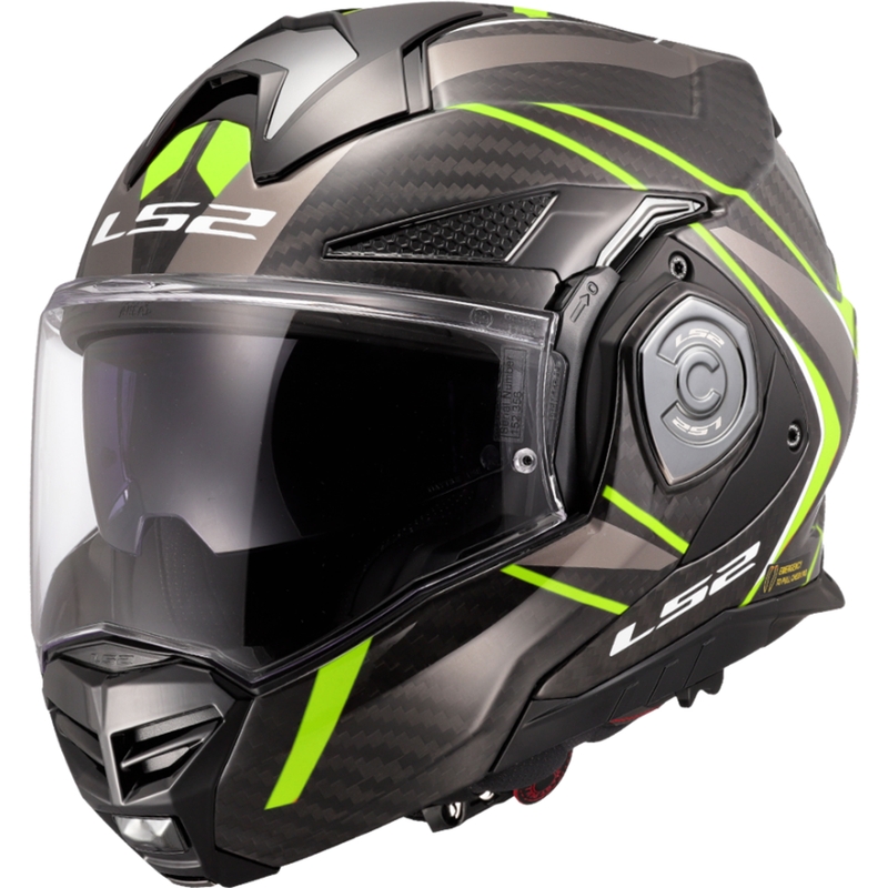 Opklapbare motorhelm LS2 FF901 Advant XC Future II zwart-fluor geel