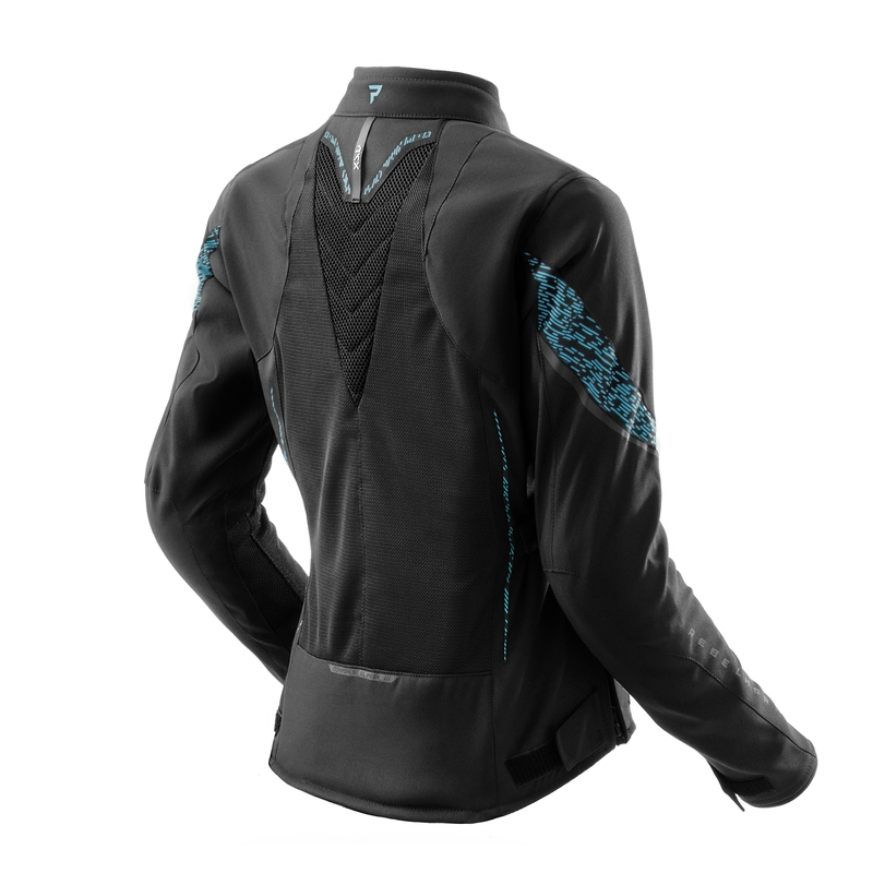 Damesjas Rebelhorn Jax Zwart met Mint Motorfiets