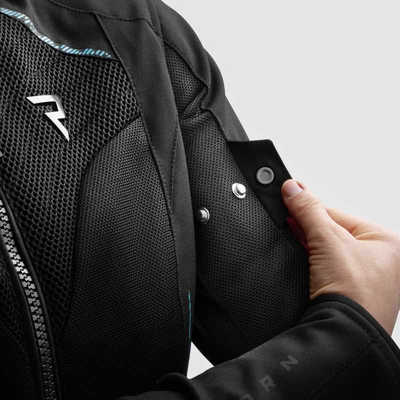 Damesjas Rebelhorn Jax Zwart met Mint Motorfiets