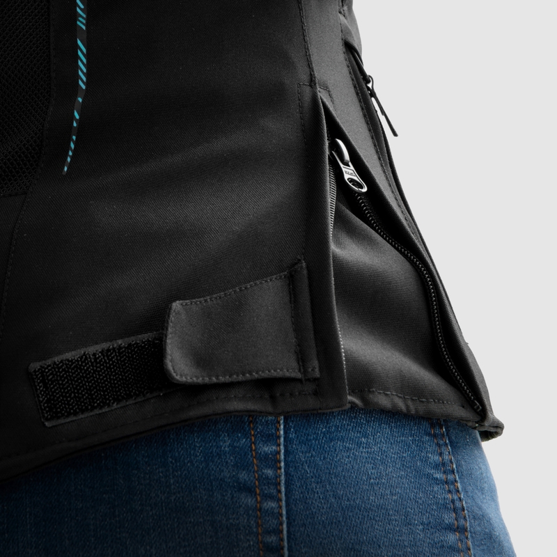 Damesjas Rebelhorn Jax Zwart met Mint Motorfiets