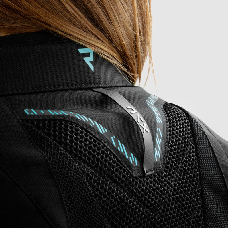 Damesjas Rebelhorn Jax Zwart met Mint Motorfiets