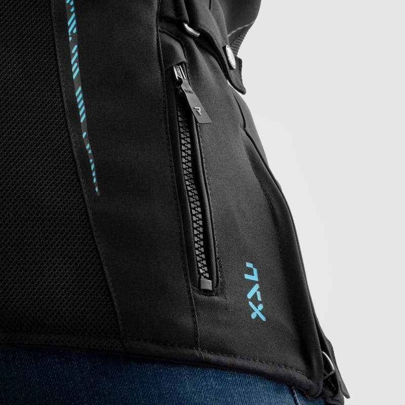 Damesjas Rebelhorn Jax Zwart met Mint Motorfiets