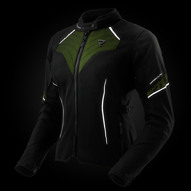 Rebelhorn Jax zwart-fluo gele motorjas voor dames