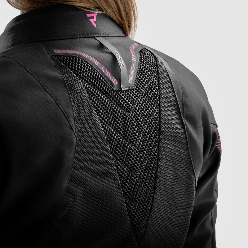 Rebelhorn Jax zwart met roze motorjack voor dames