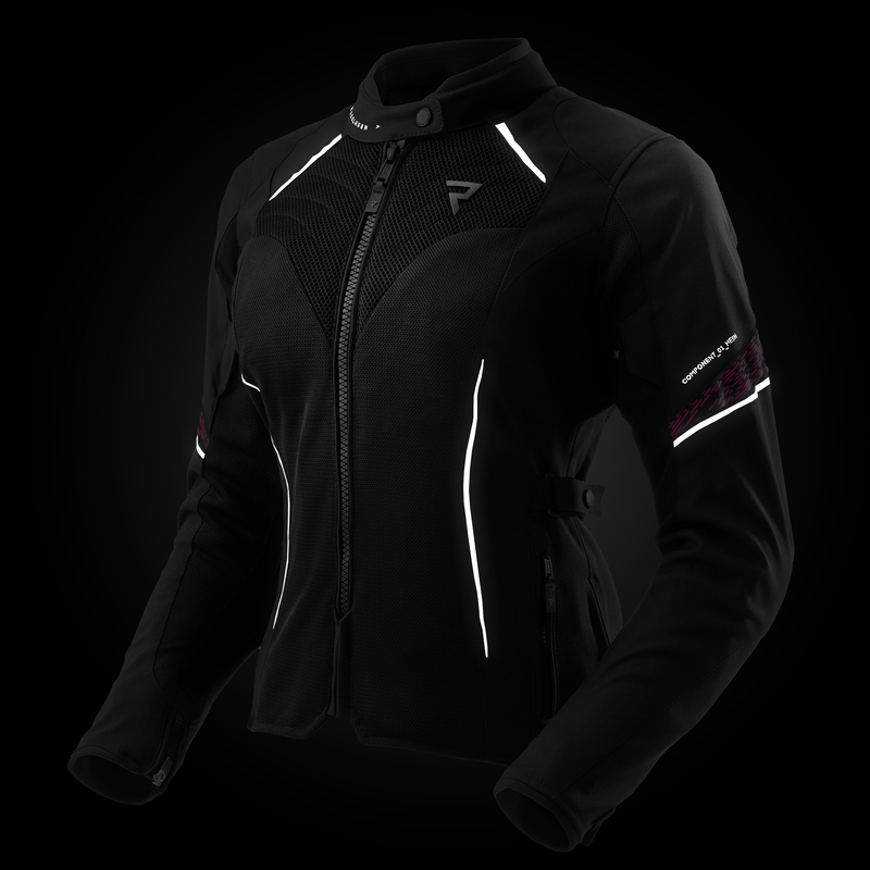 Rebelhorn Jax zwart met roze motorjack voor dames