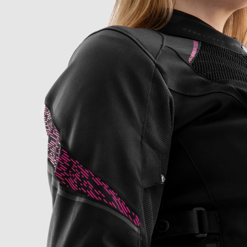 Rebelhorn Jax zwart met roze motorjack voor dames