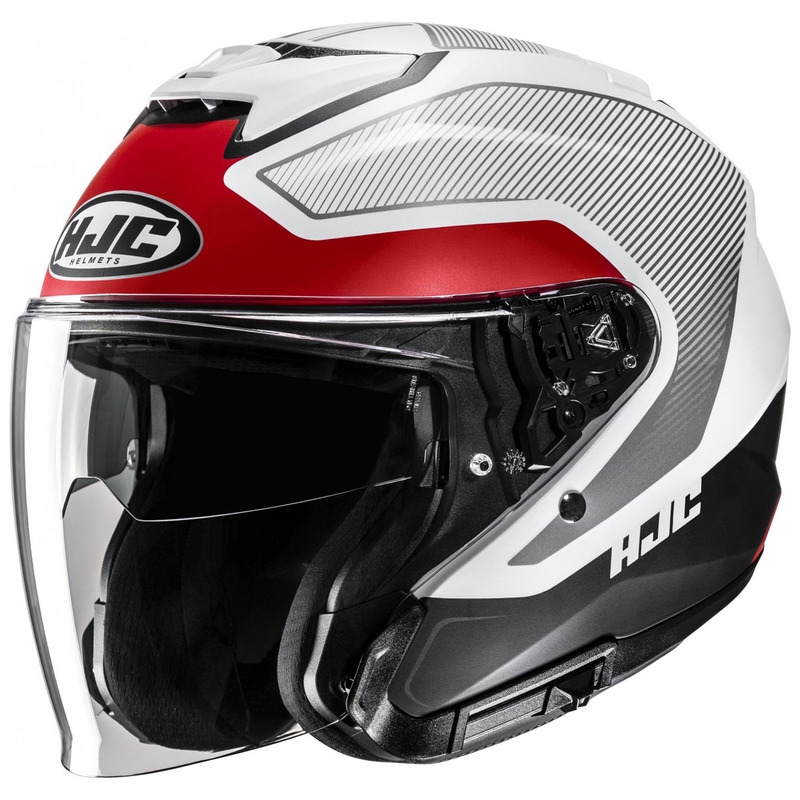 Open motorhelm HJC i31 Tevis MC1SF wit-zwart-rood