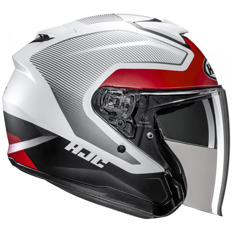 Open motorhelm HJC i31 Tevis MC1SF wit-zwart-rood