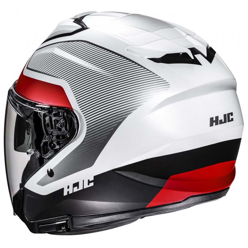 Open motorhelm HJC i31 Tevis MC1SF wit-zwart-rood