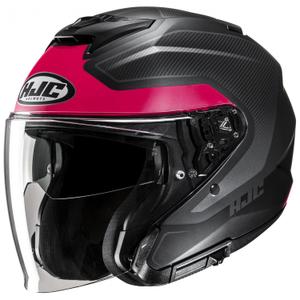 Open motorhelm HJC i31 Tevis MC8SF rood-zwart