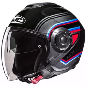 Open motorhelm HJC i40N Linia MC21 zwart-grijs-rood