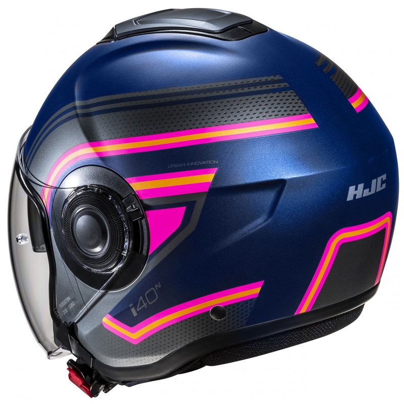 Open motorhelm HJC i40N Linia MC28SF blauw-grijs-roze