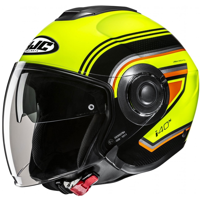 Open motorhelm HJC i40N Linia MC3H fluo geel-zwart