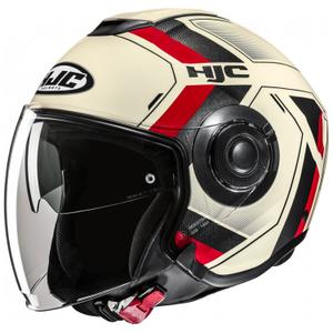 Open motorhelm HJC i40N Velu MC1 beige-zwart-rood