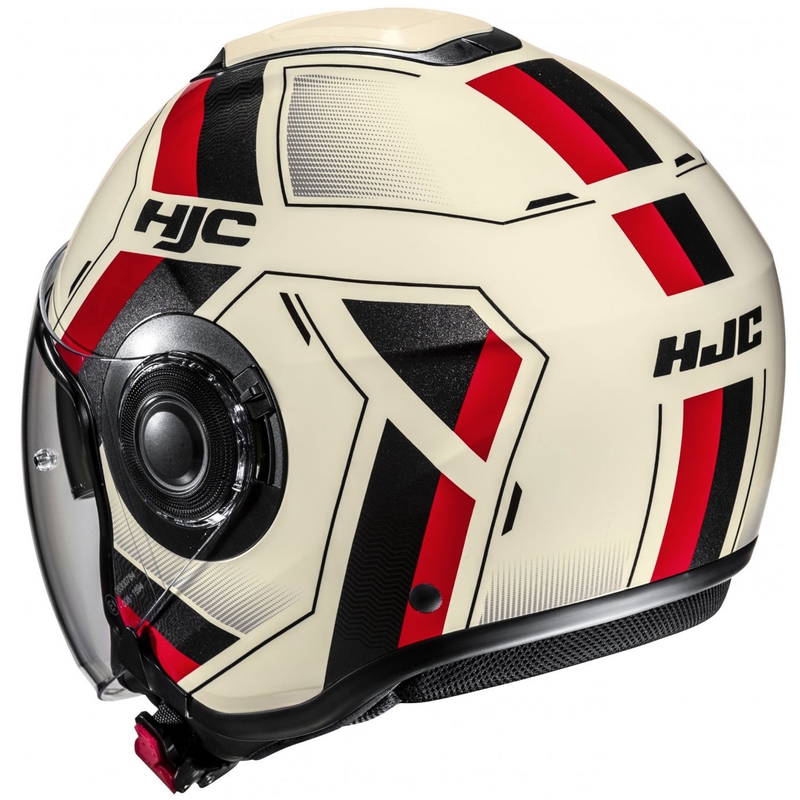 Open motorhelm HJC i40N Velu MC1 beige-zwart-rood