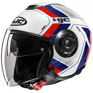 Open motorhelm HJC i40N Velu MC21 wit-blauw-rood