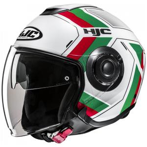 Open motorhelm HJC i40N Velu MC41 wit-groen-rood