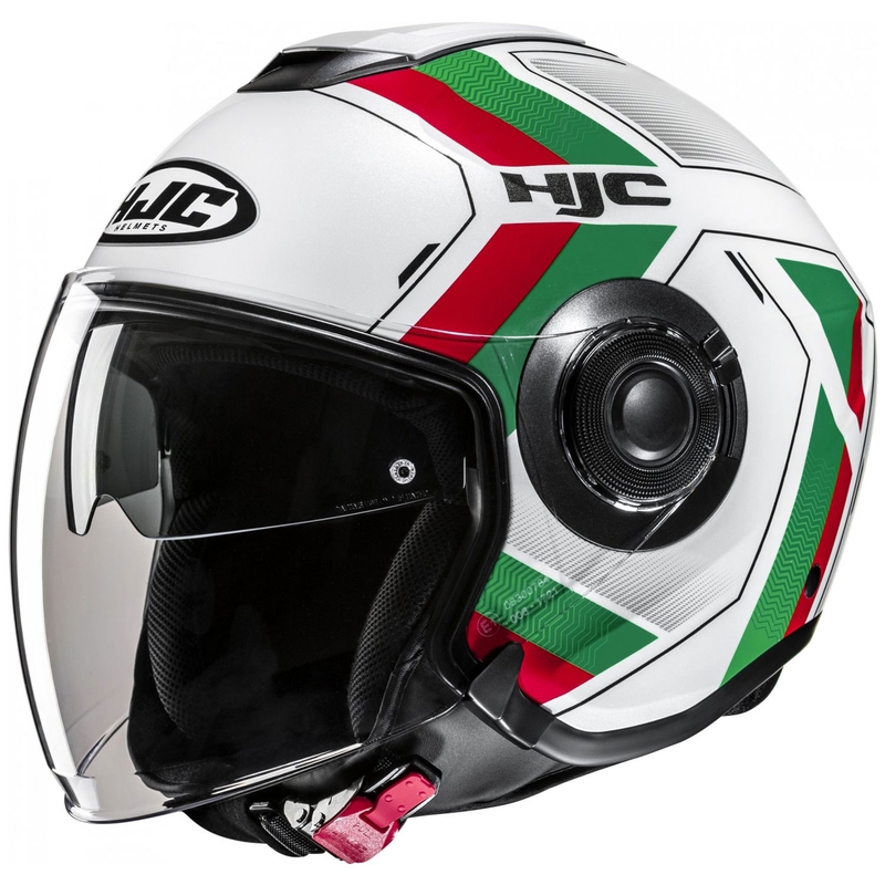 Open motorhelm HJC i40N Velu MC41 wit-groen-rood