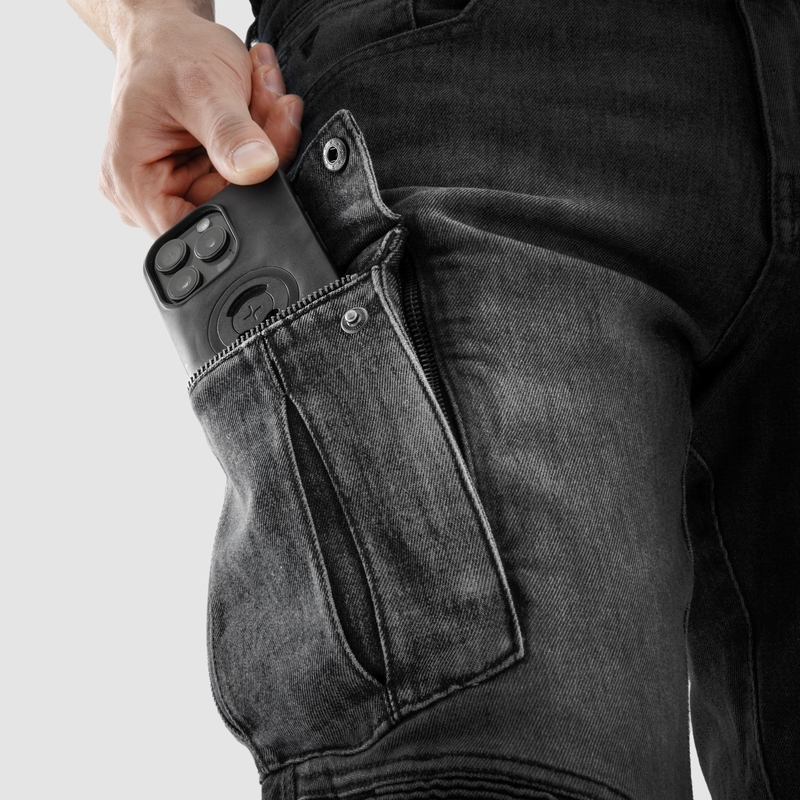 Rebelhorn Vandal Mono Motorjeans Gewassen Zwart