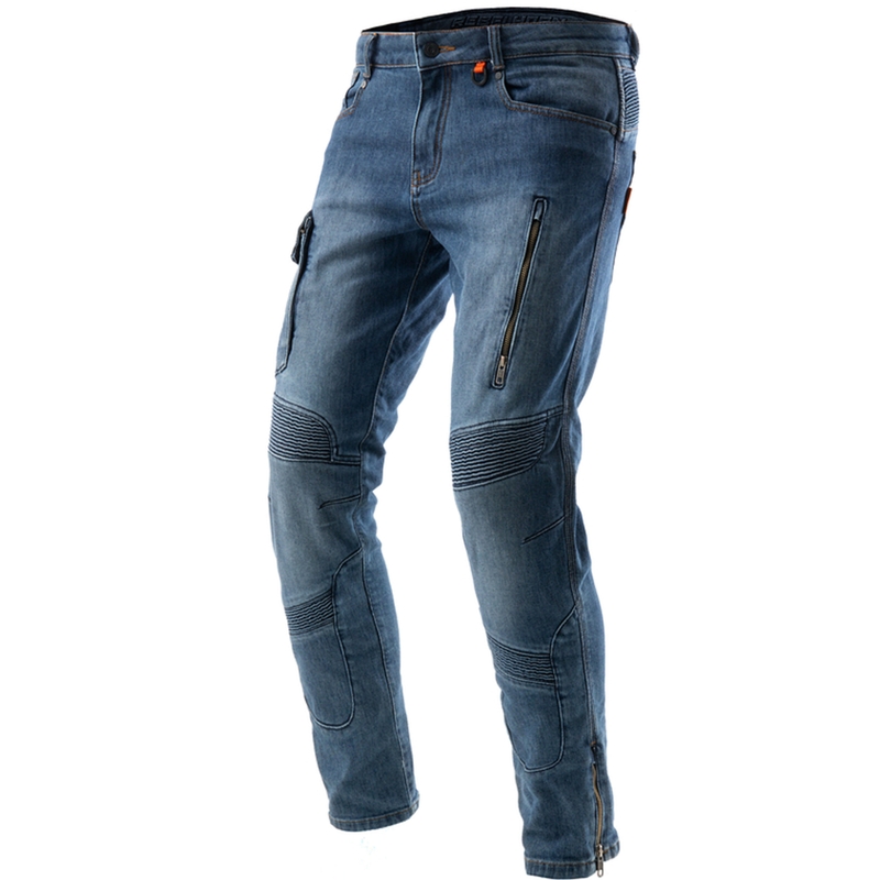 Rebelhorn Vandal Mono Verlengde Biker Jeans Gewassen Blauw