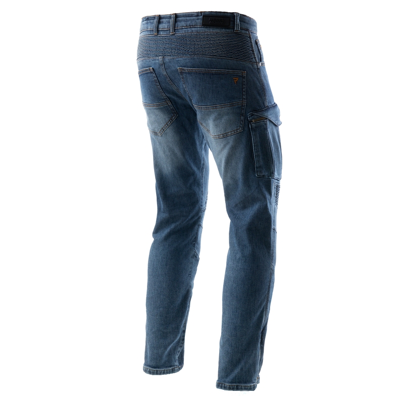 Rebelhorn Vandal Mono Verlengde Biker Jeans Gewassen Blauw
