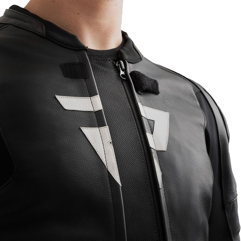 Rebelhorn Veloce zwart-grijs-fluo geel leren motorjack
